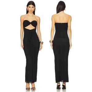 Superdown Emmersin Maxi Dress Strapless Ruched Evening Party Holiday Cocktail XS